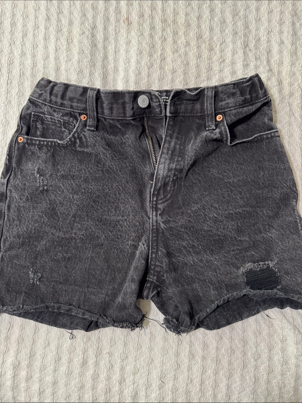 Old Navy Washed Black Distressed Denim Shorts